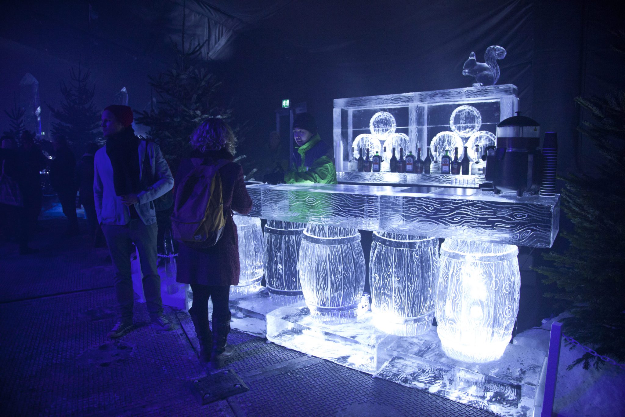 ice bar with barrels